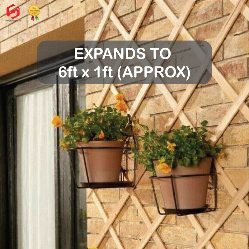 Wooden Trellis Garden wall Trellis Expanding Panels, Garden Fence Trellis for Climbing Plants & Flowers, Wall Trellis Fence Panels, Wall Decor Hanging Frame for Indoor Outdoor 6ft x 1ft