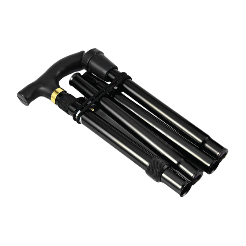 Folding Walking Stick, lightweight, adjustable, foldable & Extendable Non-Slip Rubber Tip Portable Travel Walking Cane, Collapsible Balancing Mobility Aid Sticks for Men & Women (Black)