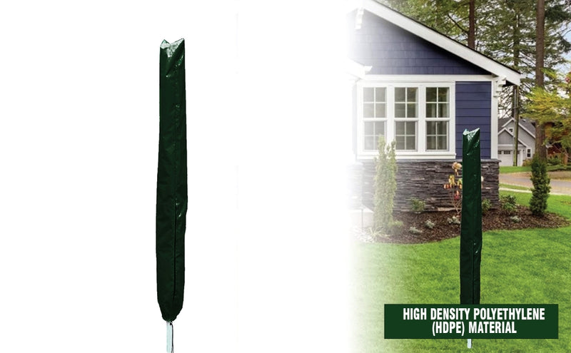 Parasol line Cover, Outdoor Clothes Airier Protective Cover, Waterproof, Windproof, tough UV treated with tie-down cord, Great Protection for Garden Dryer and Airier - Green