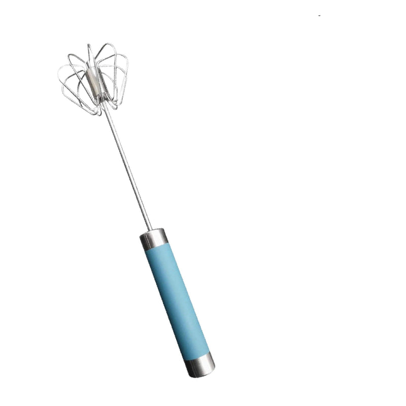 Stainless Steel Balloon Whisk, Semi Automatic Rotating Push Mixer Stirrer for Blending, Stirring (Size 12inch)