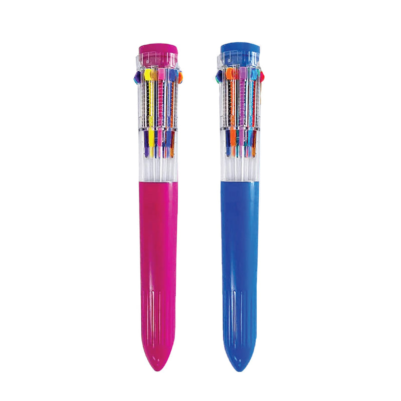 Multi Coloured Ballpoint Pen sets, 10-in-1 Retractable Multicolour Pens, Multicolour Pens Ballpoint Pen ideal for School Office Supplies Students Children