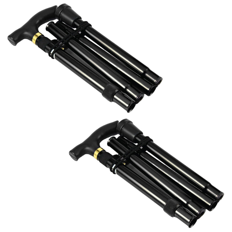 Folding Walking Stick, lightweight, adjustable, foldable & Extendable Non-Slip Rubber Tip Portable Travel Walking Cane, Collapsible Balancing Mobility Aid Sticks for Men & Women (Black)