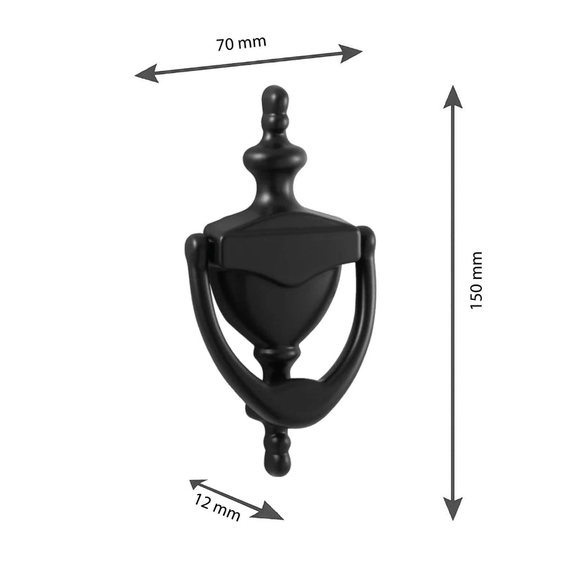 Victorian Style Door Knocker, Polished Satin Nickel Urn Door Knockers for Front Door, High Quality Decorative Front Door Knocker – 150mm