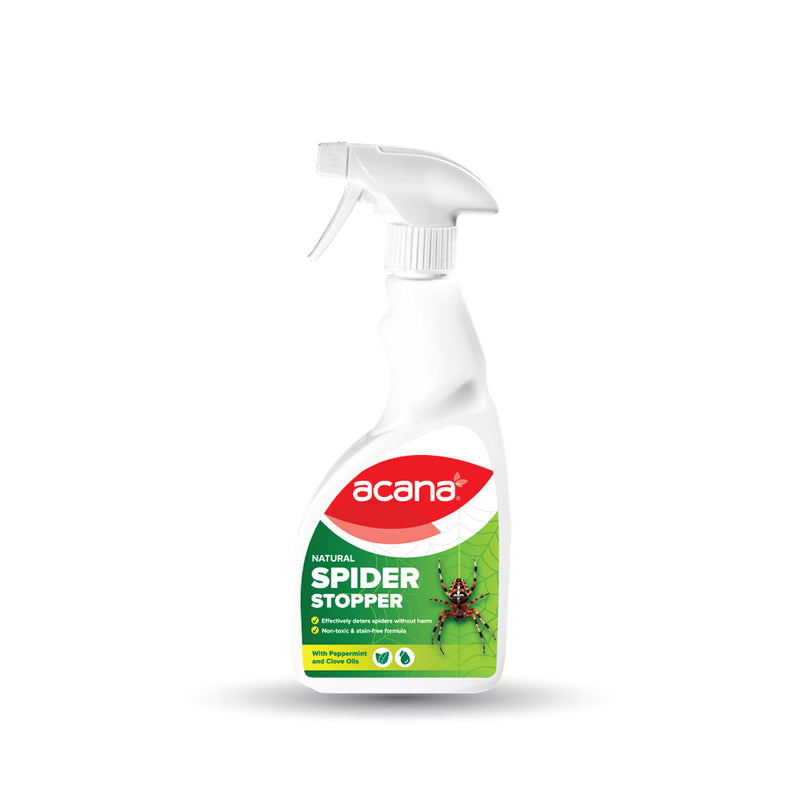 Acana Natural Spider Stopper 500ml Spray | Long Lasting up to 12 Weeks | Established British Deterrent Formula | Use on Any Surface - Will not Stain | No Dead Spiders - no Spiders at All!