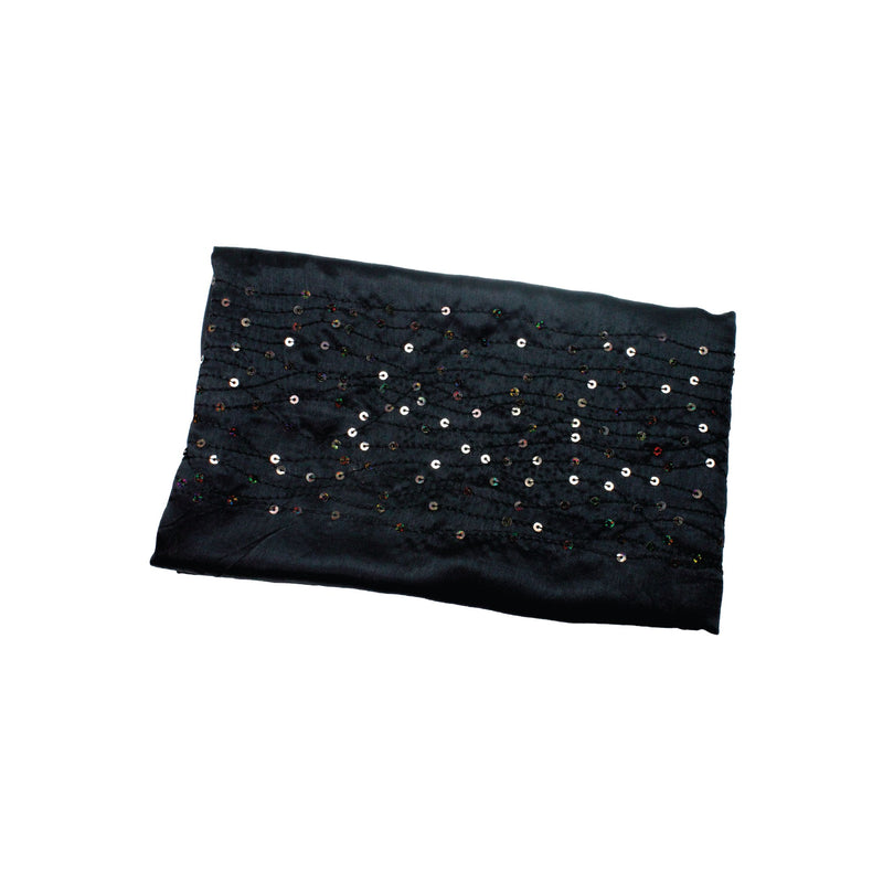 Table Runner, Black, Polyester, 30cm x 220cm, Wrinkle-Resistant, Durable Stitching, for Christmas Party Decoration 2pk