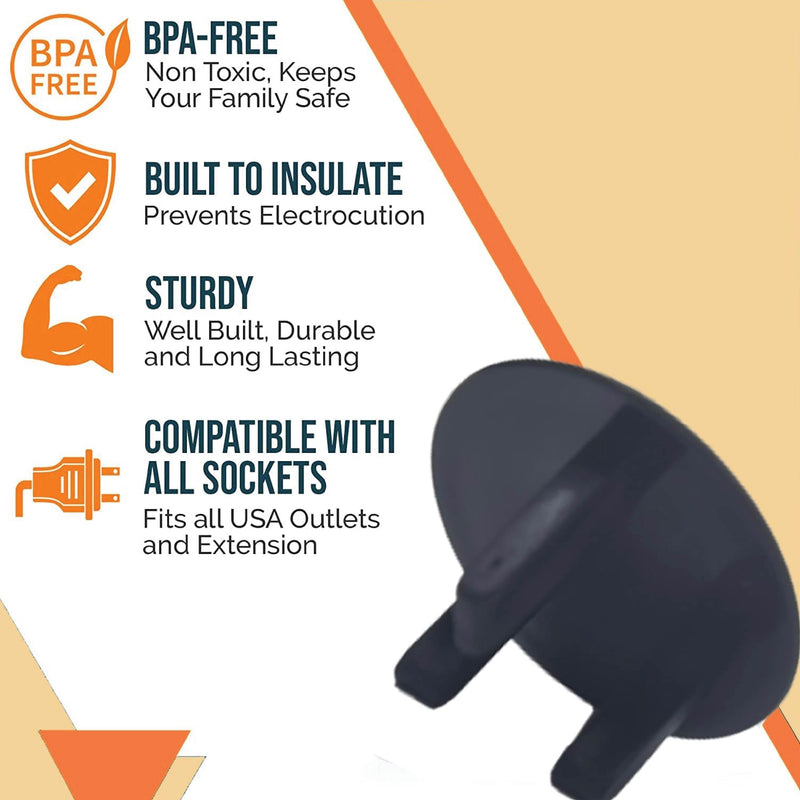 Safety Plug Socket Covers, Wall Plug Covers for Children, Tight Fit Child Safety Electrical Outlet Socket Protectors Plug Covers for Indoor and Outdoor Use – Pack of 10
