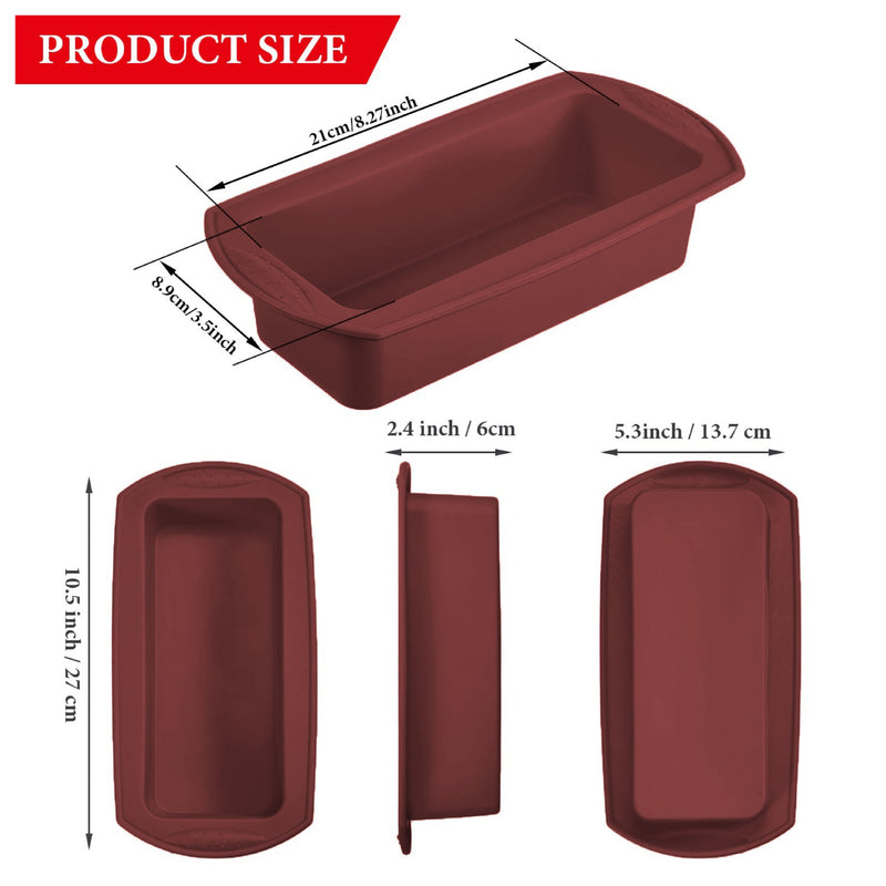 Silicone Loaf Tin for Baking Bread and Cakes, Nonstick Rectangular Cake Pan, BPA Free, Oven Safe, Dishwasher Safe, 22x11x6 cm