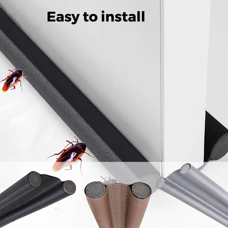 Under Door Draught excluder, Double side Door Draft Excluders, Door Draft Stopper for Bottom of Adjustable Door Seal Strip Energy Efficient Insulation Draft Stopper – Length 90 cm