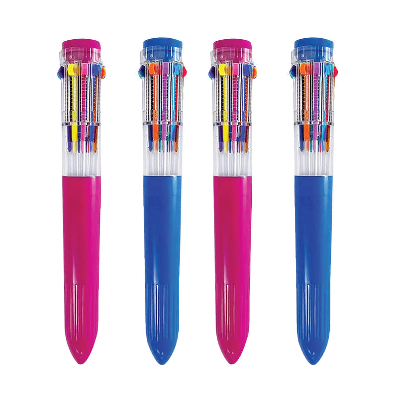 Multi Coloured Ballpoint Pen sets, 10-in-1 Retractable Multicolour Pens, Multicolour Pens Ballpoint Pen ideal for School Office Supplies Students Children