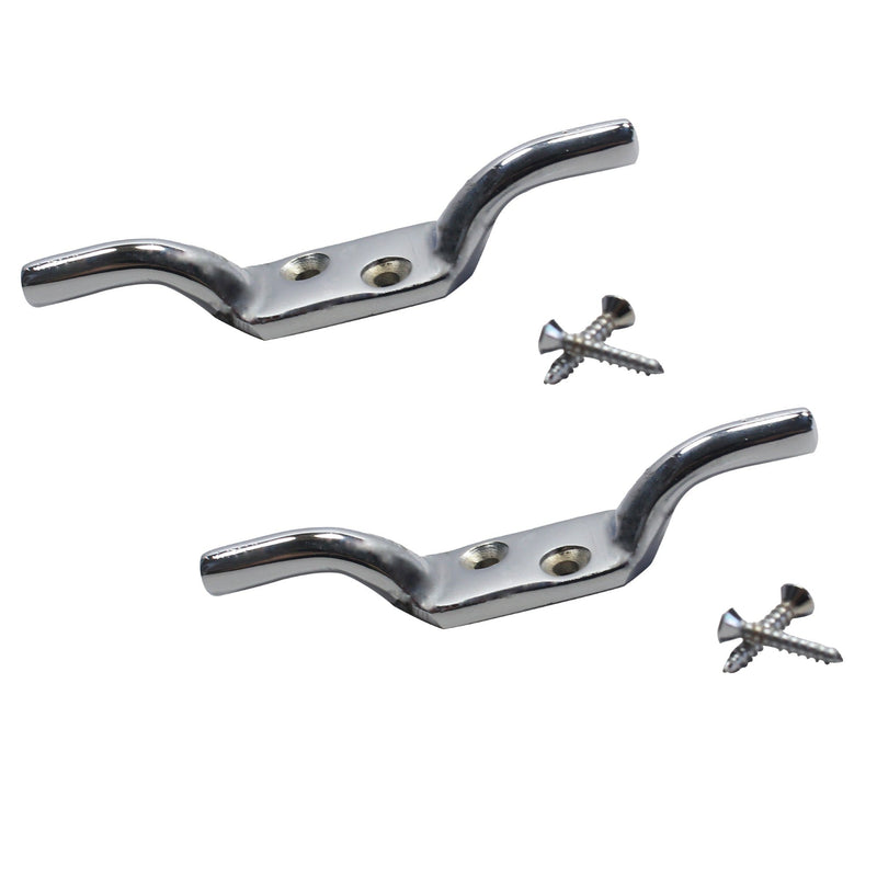 Cleat Hook 100mm Heavy Duty Black Coated Rope Cord Cleat Hook
