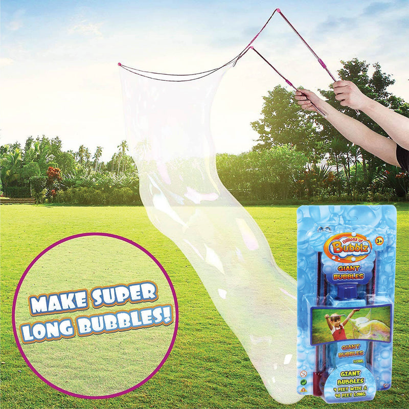 Giant Kids Bubble Sticks Large Bubble Wands Set with Solution Summer Party Park Beach Fun