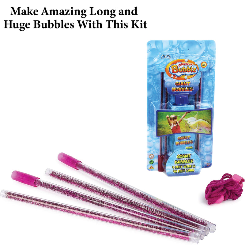 Giant Kids Bubble Sticks Large Bubble Wands Set with Solution Summer Party Park Beach Fun