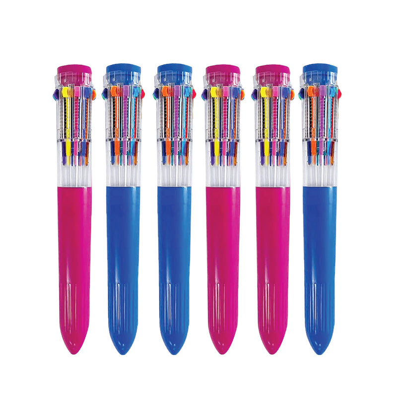Multi Coloured Ballpoint Pen sets, 10-in-1 Retractable Multicolour Pens, Multicolour Pens Ballpoint Pen ideal for School Office Supplies Students Children