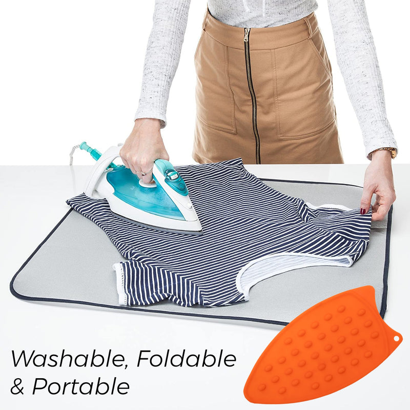 Silicone Iron Rest Pad for Ironing Board, Heat Resistant, Anti - Slip, Thicker Pad for protecting your Table during Ironing, Universal Rubber Holder for Hot Ironing Tools