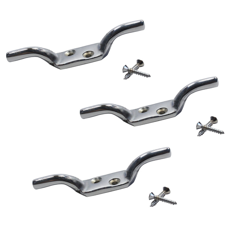 Cleat Hook 100mm Heavy Duty Black Coated Rope Cord Cleat Hook
