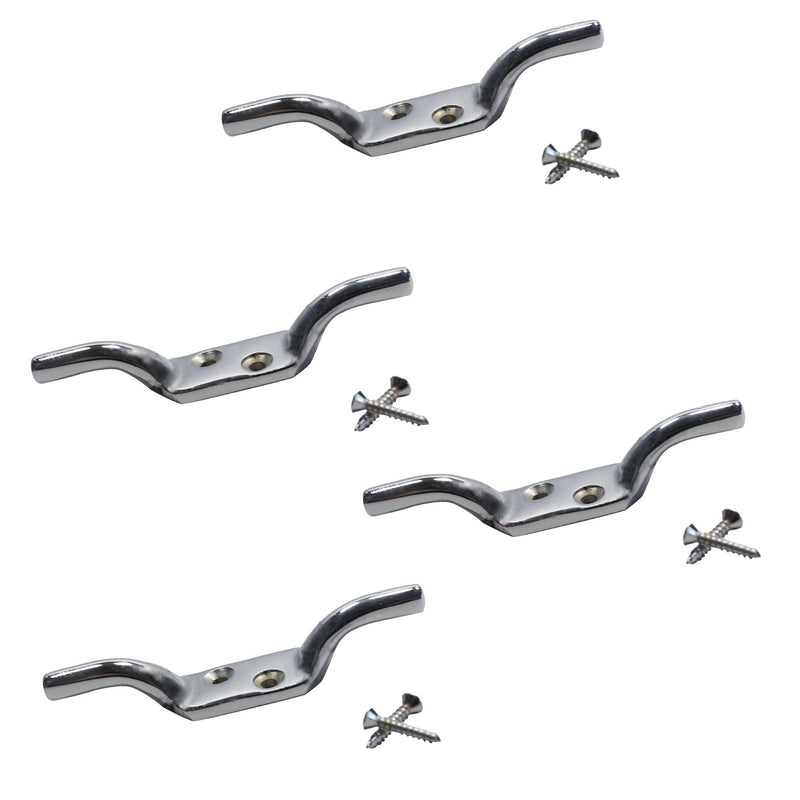 Cleat Hook 100mm Heavy Duty Black Coated Rope Cord Cleat Hook