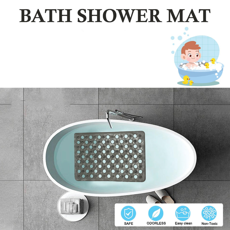 Shower Mat Anti-Slip,Anti-Mould,Machine-Washable Quadrant Bath Mat For Walk In Shower Tray,Bathtub Shower Mats Non-Slip Drain Holes Suction Cups,Latex Resistant Ideal For Kids & Elderly