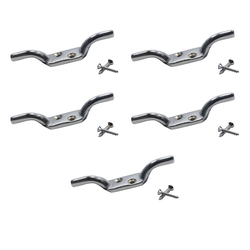 Cleat Hook 100mm Heavy Duty Black Coated Rope Cord Cleat Hook
