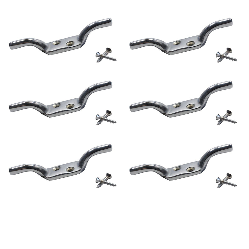 Cleat Hook 100mm Heavy Duty Black Coated Rope Cord Cleat Hook