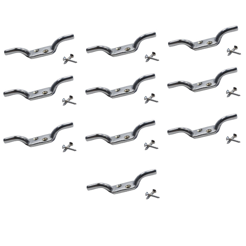 Cleat Hook 100mm Heavy Duty Black Coated Rope Cord Cleat Hook