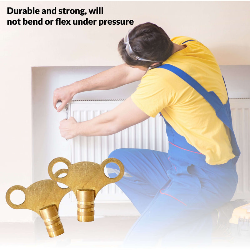 Radiator Bleed Key Easy Grip Radiator Valve Clock Key for Bleeding and Air Vent Solid Brass Universal Heater Bleeding Key for UK Radiators
