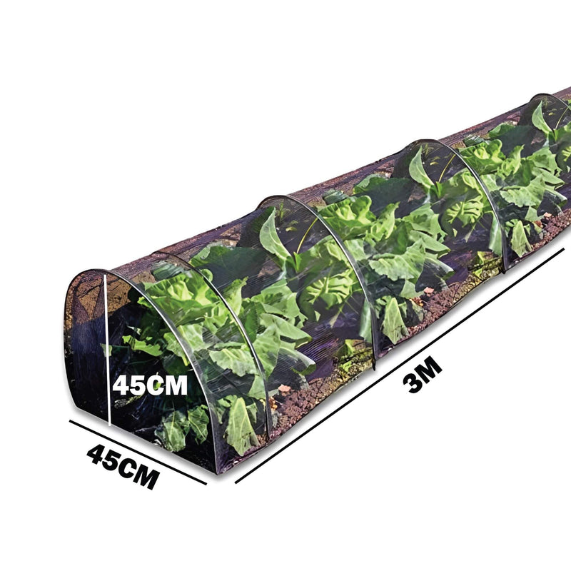 Garden Net Grow Tunnel, Fleece Cloche Plant Covers for Protecting Plants, Fruits, Vegetable from Insects, Birds, Pests - Dimension: 3m x 45cm x 45cm