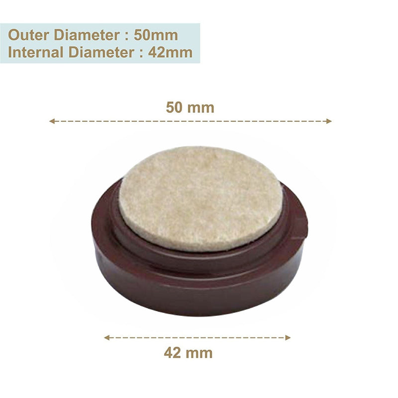 Castor Caster Cup With Felt Pad Non Slip Floor Protector Glide For Chair Leg, Sofa Protect Wood Laminate Floor Tile Lino Floor From Scratch