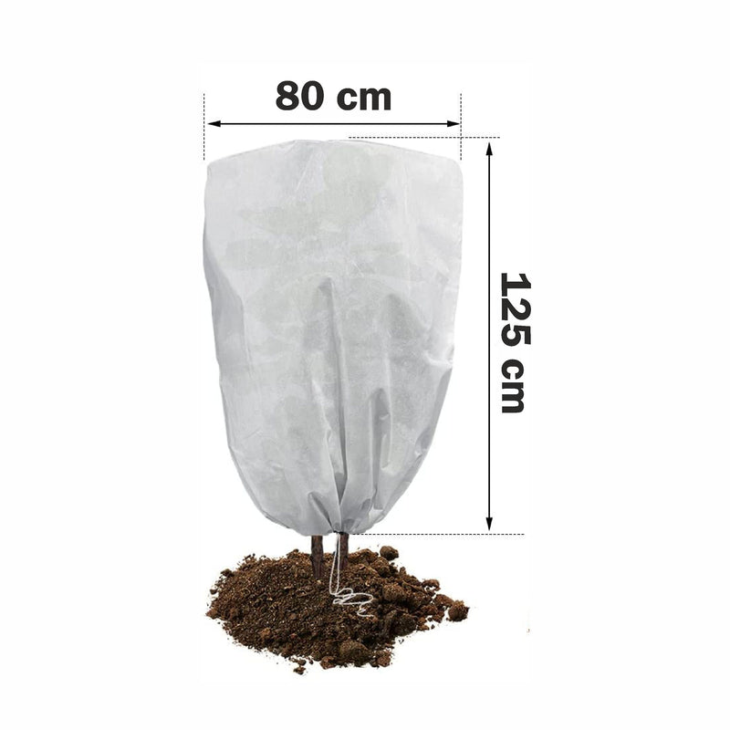 Plant Warming Jackets with Drawstring for Outdoor Garden Prevent Plants from Birds and Insects, UV Protection, Cold Wind Insect Sun Shade Plant Fleece Frost Protection Cover 80cm x60cm