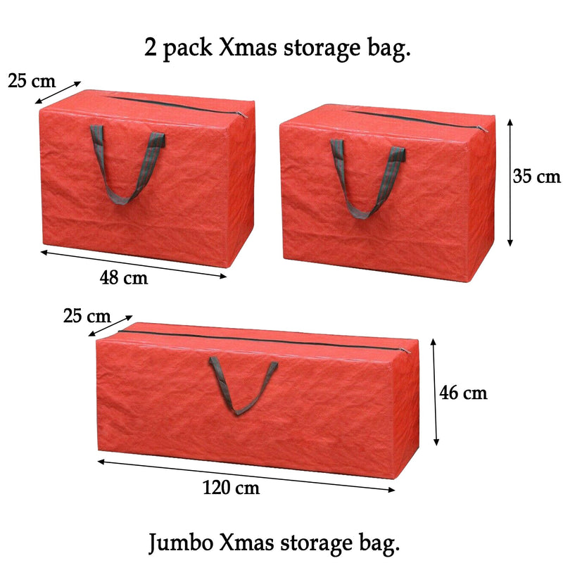Christmas tree storage bag 3pc Xmas Storage Bags Heavy Duty Tearproof Bags with Zip Carry Handles Waterproof Christmas Storage Decorations Bag Tree Christmas Accessories