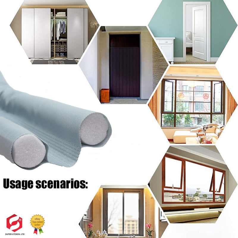 Under Door Draught excluder, Double side Door Draft Excluders, Door Draft Stopper for Bottom of Adjustable Door Seal Strip Energy Efficient Insulation Draft Stopper – Length 90 cm