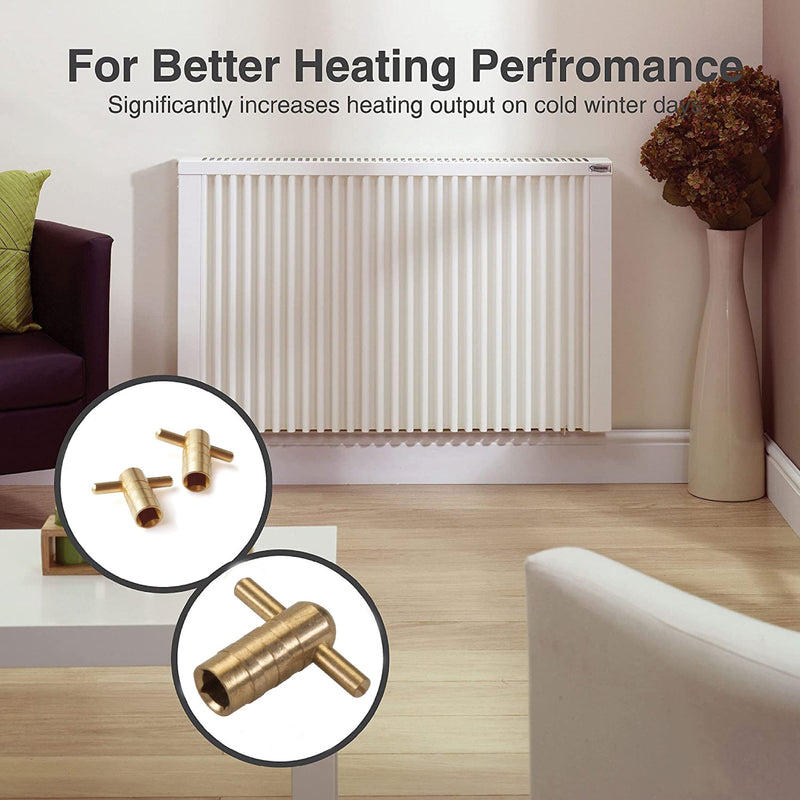 Solid Brass Radiator Bleed Key UK – Radiator Valve Key for Bleeding Air, Venting Radiators, Heating System Tool, Durable Brass Radiator Key for Home Maintenance