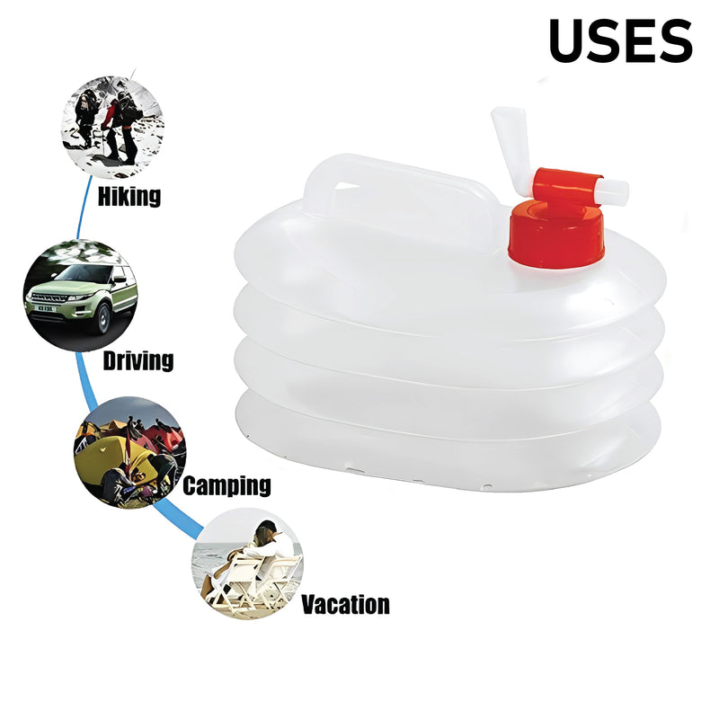 Collapsible Water Container, 5L, BPA-Free Plastic, Foldable Water Bucket with Spout, Portable Water Carrier for Camping, Hiking, Caravans, Outdoor