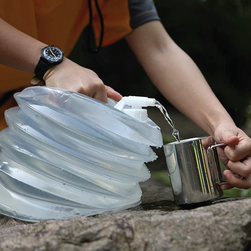 Collapsible Water Container, 5L, BPA-Free Plastic, Foldable Water Bucket with Spout, Portable Water Carrier for Camping, Hiking, Caravans, Outdoor