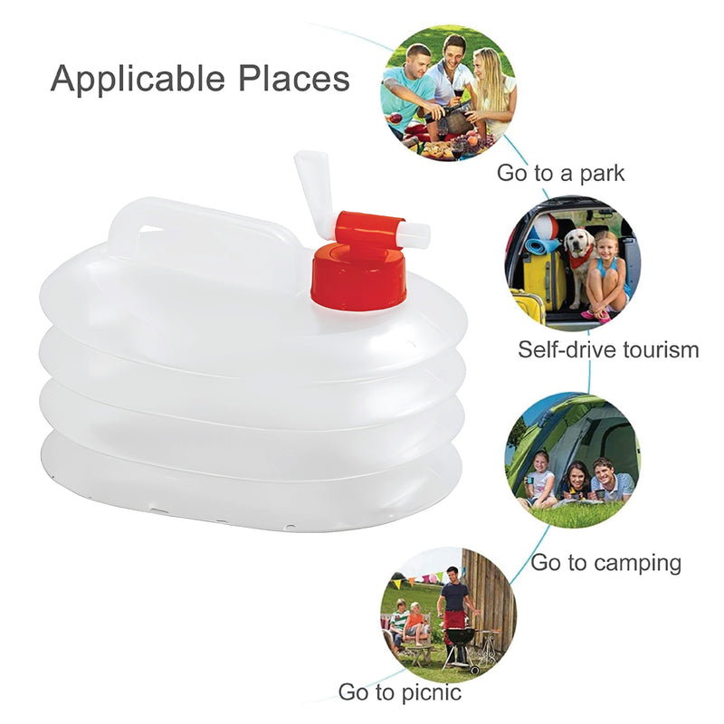 Collapsible Water Container, 5L, BPA-Free Plastic, Foldable Water Bucket with Spout, Portable Water Carrier for Camping, Hiking, Caravans, Outdoor
