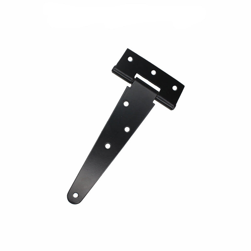 Gate Hinges, Weather & Rust Proof Black Powder Coated Tee Strap Black Door Hinges, Heavy Duty Tee Hinges with Screws for Barns Door Gates, Shed Doors Hinges, Garden Storage Rooms