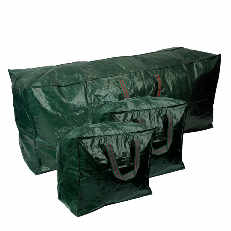 Christmas tree storage bag 3pc Xmas Storage Bags Heavy Duty Tearproof Bags with Zip Carry Handles Waterproof Christmas Storage Decorations Bag Tree Christmas Accessories