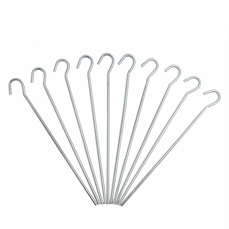 Galvanised Steel Heavy Duty Tent Pegs, Lightweight Tent Hard Ground Pegs Garden Stakes Nails, Garden Pegs for Trampolines, Football Nets, Gazebos, Tents, Camping and Outdoor – (9inch)