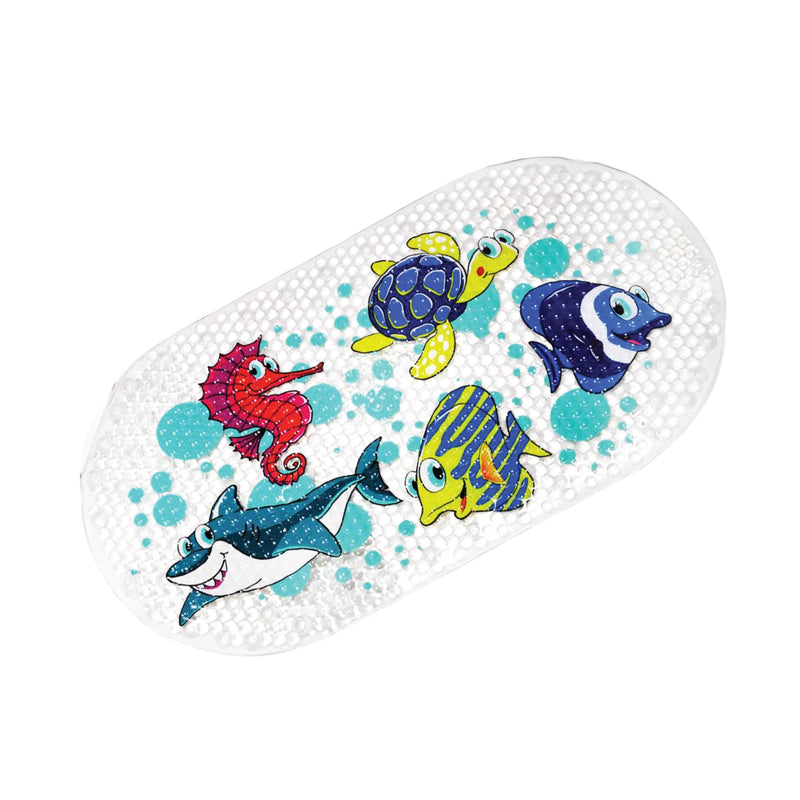 Baby Bath Mat Non Slip Shower Mat for Kids, 69x39cm Cute Animals Pattern Shower Mat with Suction Cups, Baby Bath Mat Anti Slip BPA Free and Machine Safe Bathtub Mat.