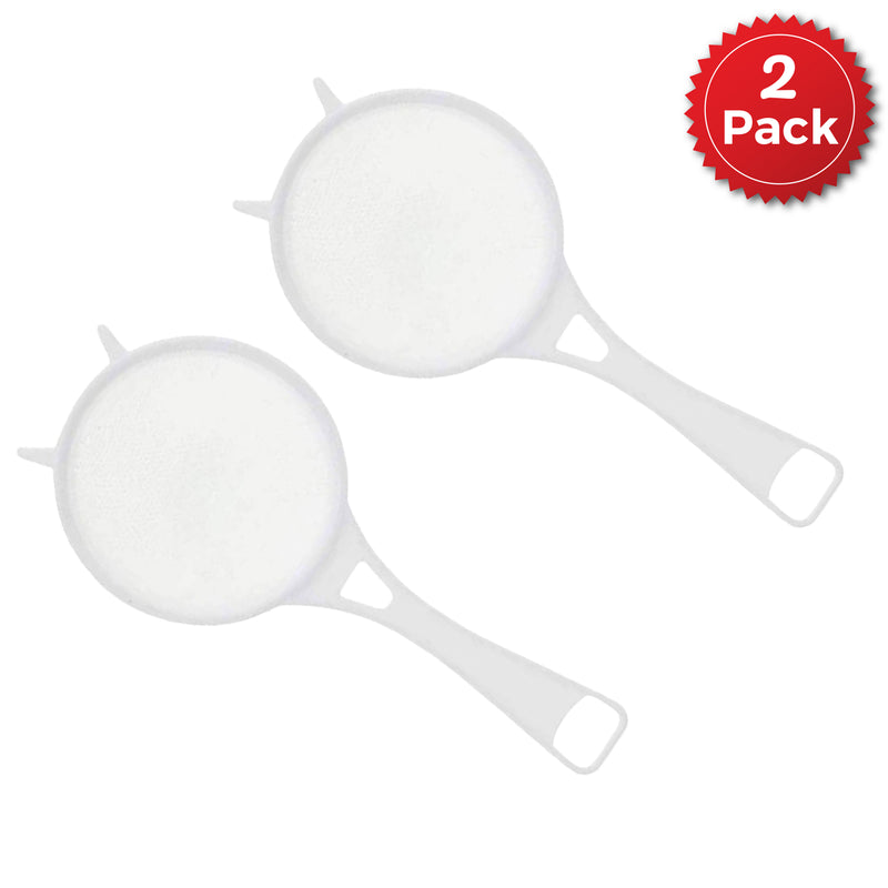 Chef Aid 7cm Wide Nylon Mesh Plastic Strainer in White-Ideal for Draining, Straining, and Washing, Fruits, Vegetables, Salads and More- BPA FREE, Dishwasher Safe