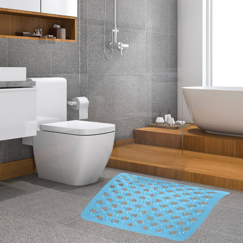 Shower Mat Anti-Slip,Anti-Mould,Machine-Washable Quadrant Bath Mat For Walk In Shower Tray,Bathtub Shower Mats Non-Slip Drain Holes Suction Cups,Latex Resistant Ideal For Kids & Elderly