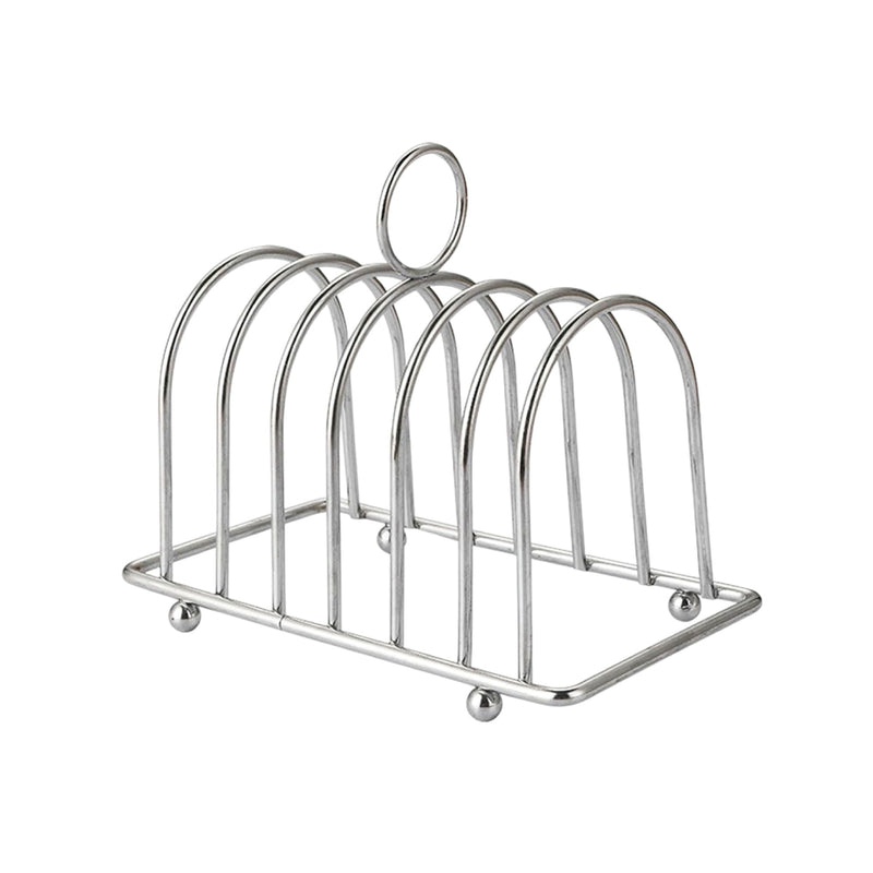 Toast Rack Chrome Toast Holder Rack with Ball Feet Stand with Carry Handle 6 Slice Victorian StyleBread Slices Slot, Bread Cooling Rack Toast Cooling Holder