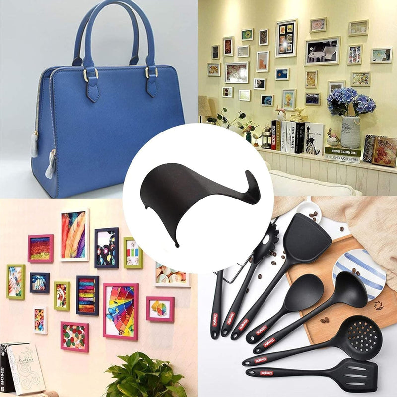 Moulding Hook Picture Rail Hooks Hangers, Picture Moulding Rail Frame Hook Hangers for Art Exhibition Gallery Picture Billboards Hanging Clothes Keys Holder