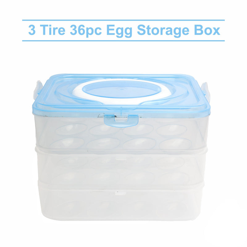 Egg Storage Box, Portable Plastic Stackable Egg Organiser Tray with Lid, Keeping Eggs Rack Tray Containers for Storage Carrying Packing Eggs for Fridge or Kitchen Cupboard