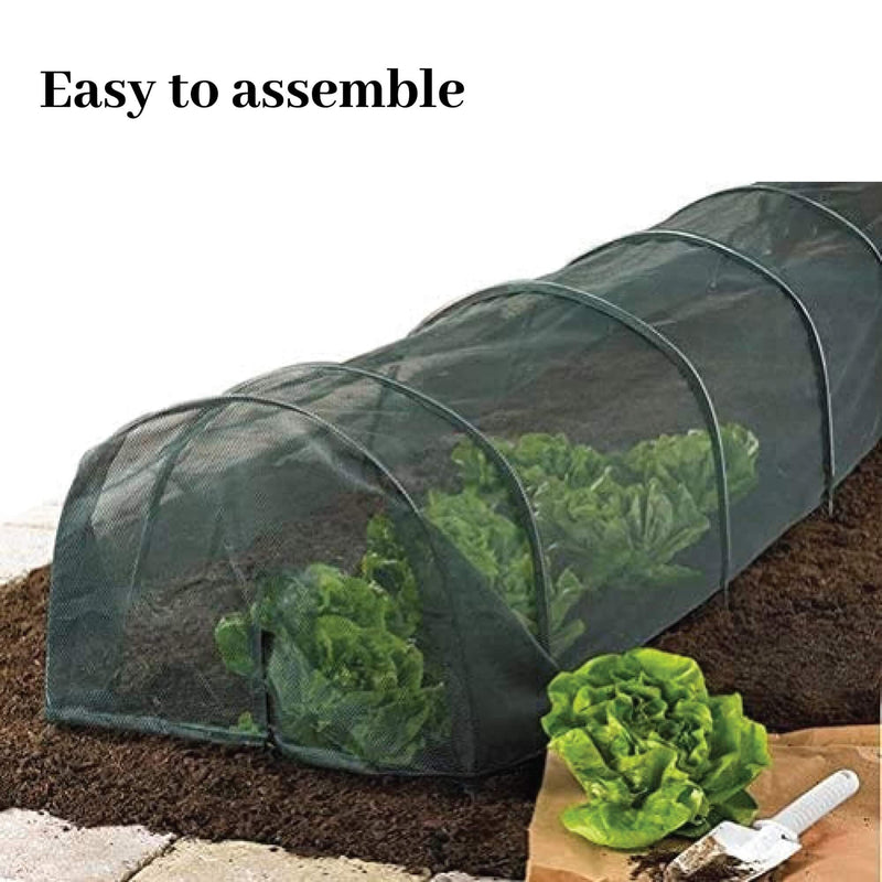 Garden Net Grow Tunnel, Fleece Cloche Plant Covers for Protecting Plants, Fruits, Vegetable from Insects, Birds, Pests - Dimension: 3m x 45cm x 45cm
