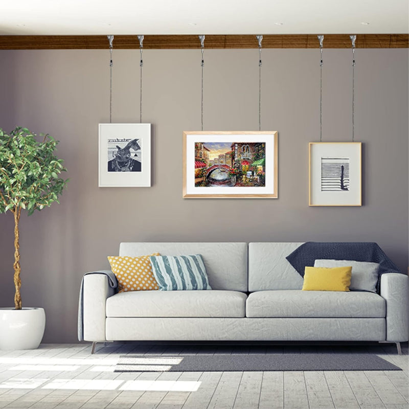Moulding Hook Picture Rail Hooks Hangers, Picture Moulding Rail Frame Hook Hangers for Art Exhibition Gallery Picture Billboards Hanging Clothes Keys Holder