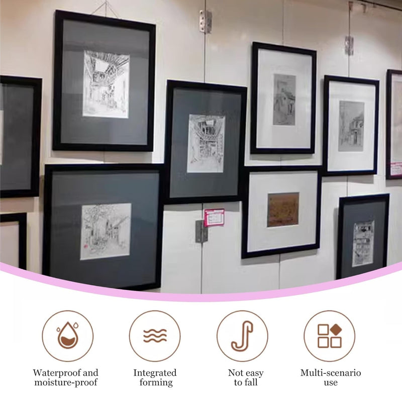 Moulding Hook Picture Rail Hooks Hangers, Picture Moulding Rail Frame Hook Hangers for Art Exhibition Gallery Picture Billboards Hanging Clothes Keys Holder