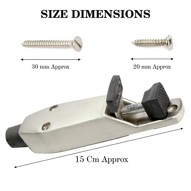 Aluminium Alloy Push Door Stopper, Kick Down Door Locks Stopper Holder with Adjustable Height and Soft Rubber Tip, Foot Operated Door Stop Holder for Garage Gate and Home Office Doors,