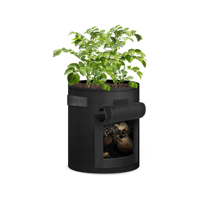 Potato Grow Bag 10 Gallon Non-woven Fabrics Plant Growing Vegetable Bags for Vegetables, Potato, Tomatoes, Fruits, Carrot, Garden Soil Bag -Black 2pk