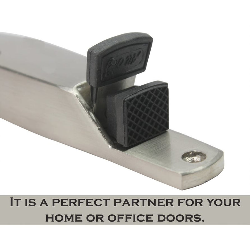 Aluminium Alloy Push Door Stopper, Kick Down Door Locks Stopper Holder with Adjustable Height and Soft Rubber Tip, Foot Operated Door Stop Holder for Garage Gate and Home Office Doors,