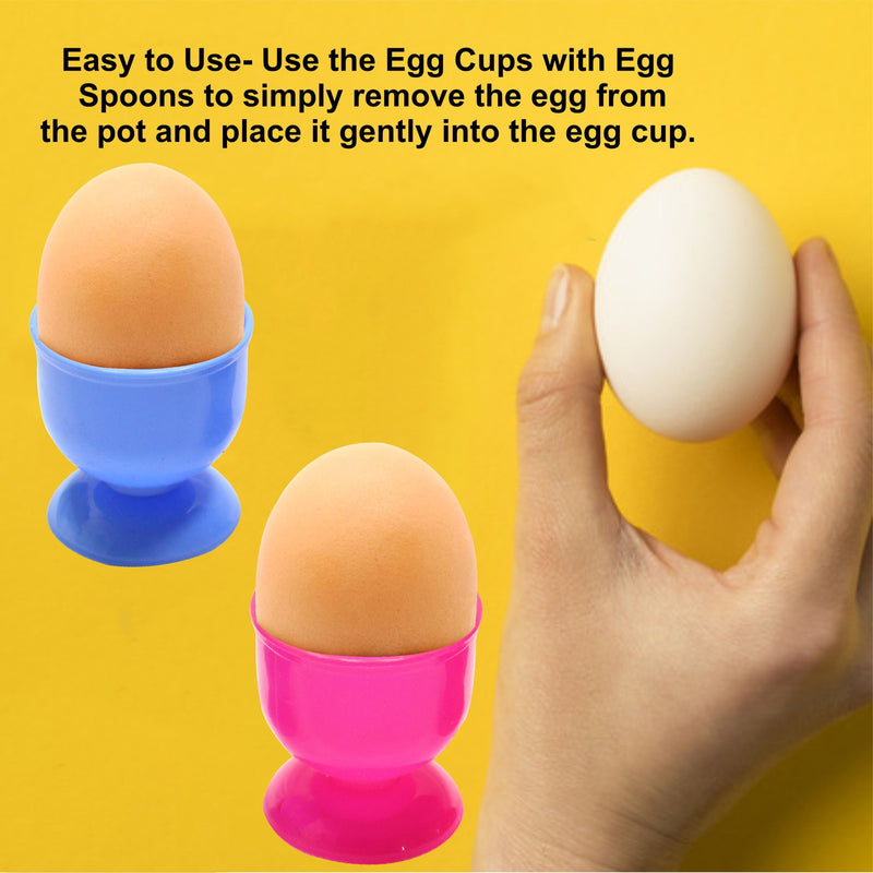 Plastic Egg Cups Set; Soft Boiled Egg Cup Holders for Breakfast, Serving Egg Cups, Egg Cups Stand for Kitchen – Set of 4